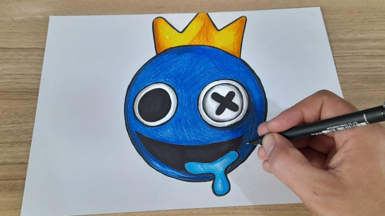 COMO DESENHAR AZUL BABÃO CHIBI, RAINBOW FRIENDS